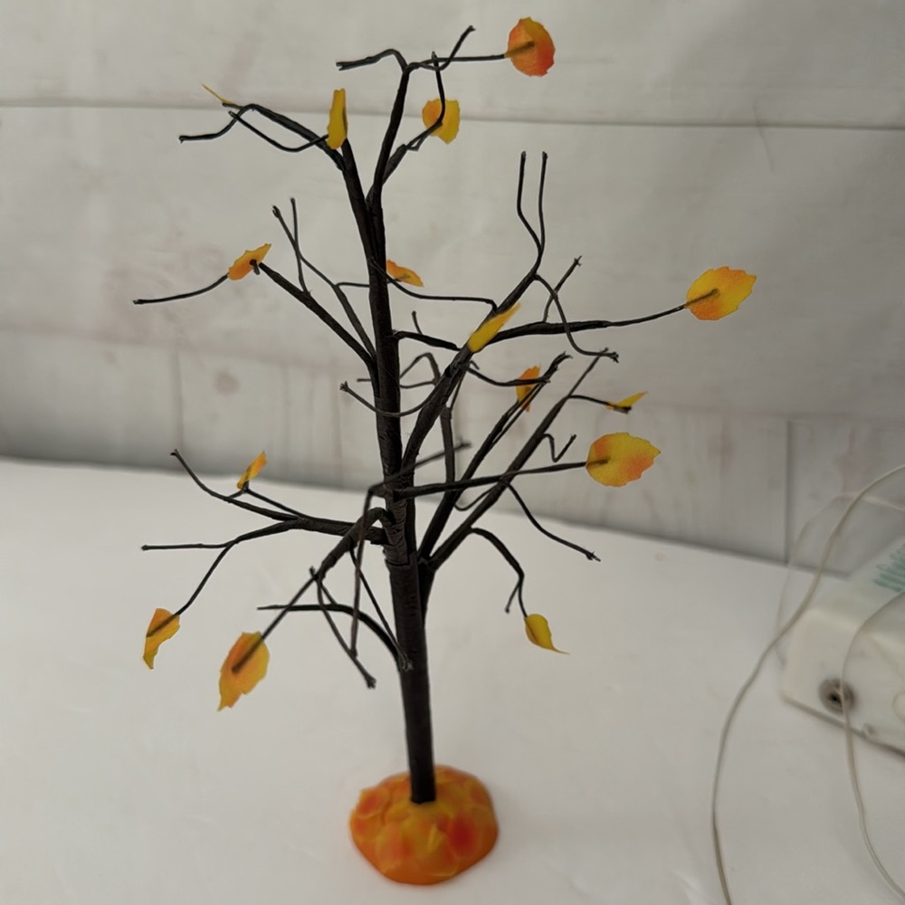Department 56 Lighted Halloween Scarecrows and 2 Fall Trees - Picture 6 of 11